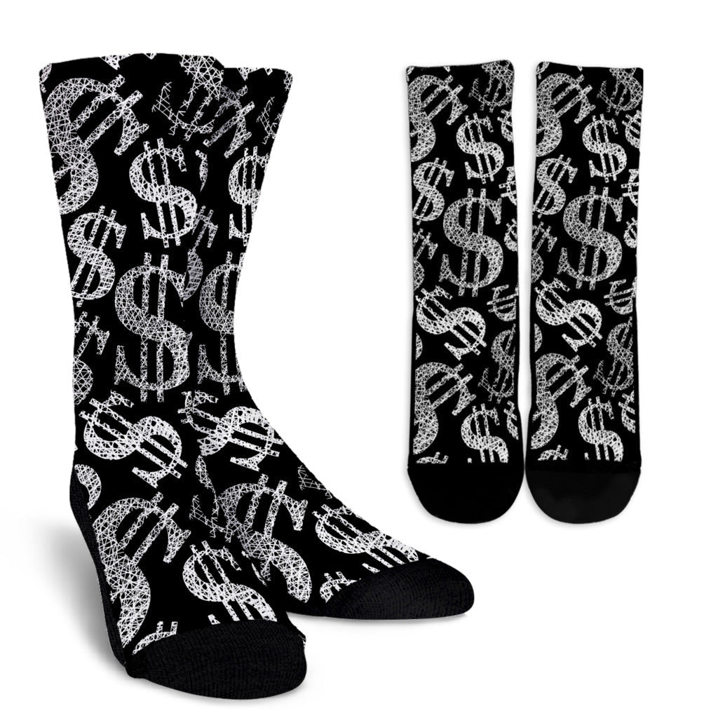 Money Pattern Print Design 02 Crew Socks
