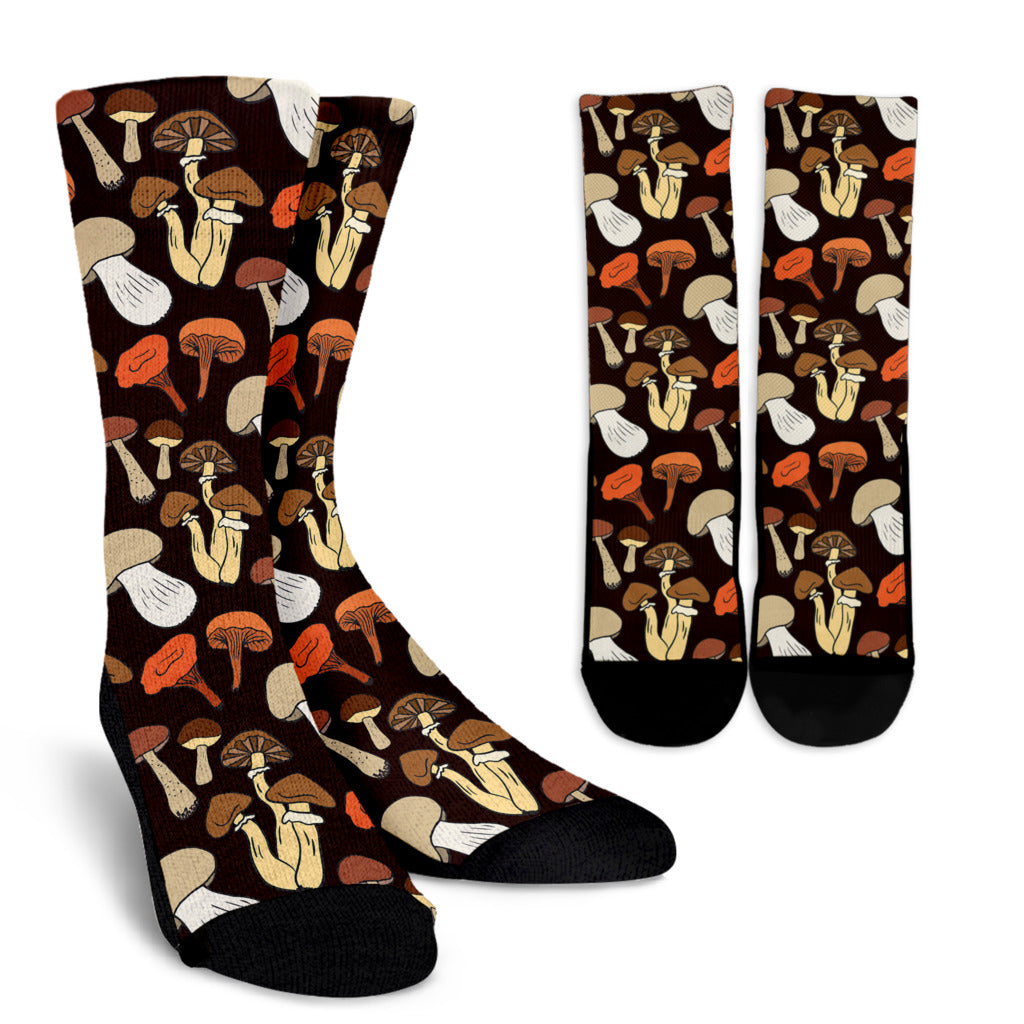 Mushroom Pattern Print Design A05 Crew Socks