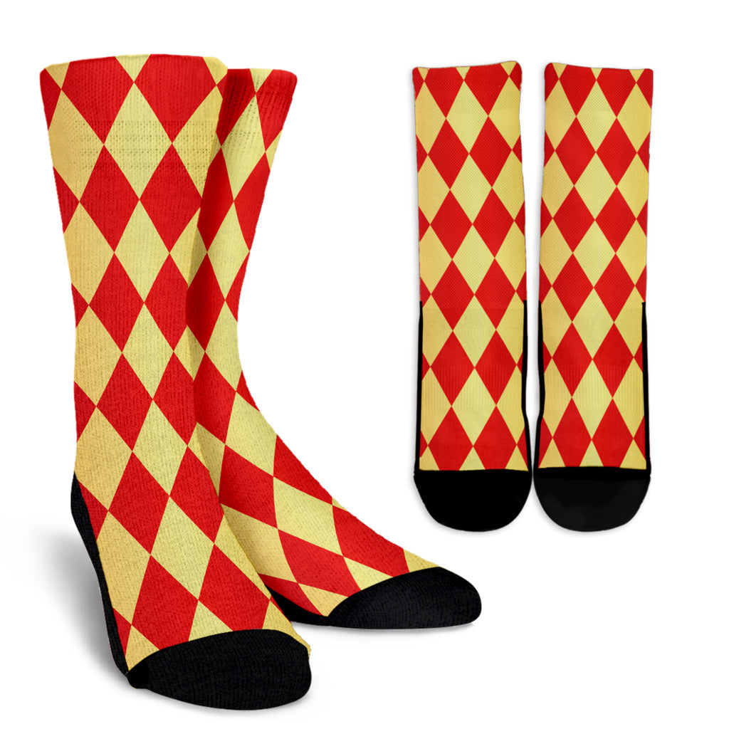 Harlequin Pattern Print Design 03 Crew Socks