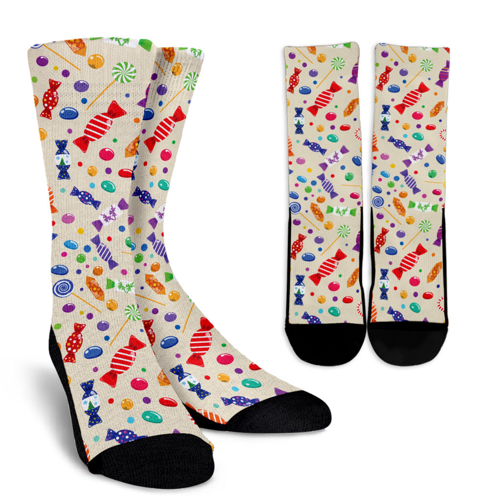 Candy Pattern Print Design 04 Crew Socks