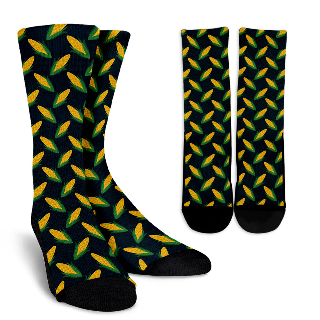 Corn Pattern Print Design 02 Crew Socks