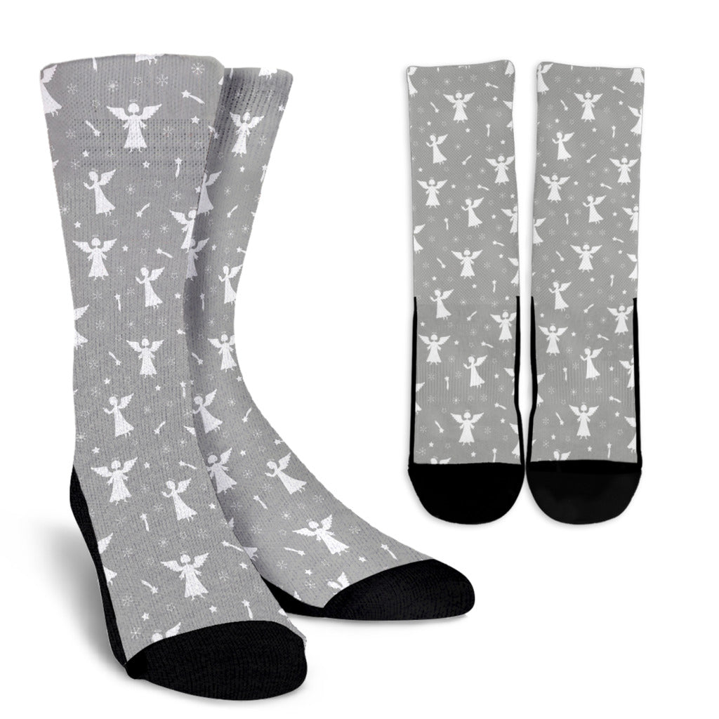 Angel Pattern Print Design 03 Crew Socks