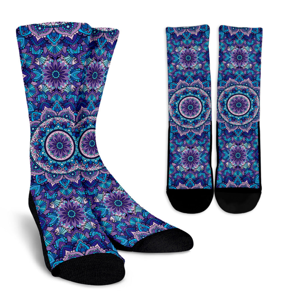 Mandala Pattern Print Design 04 Crew Socks