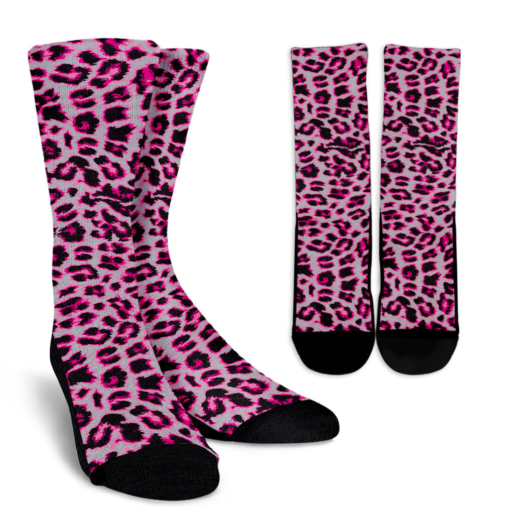 Leopard Pattern Print Design 02 Crew Socks