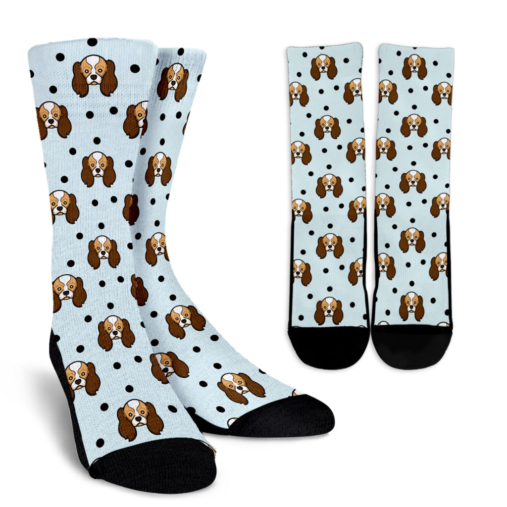 Cavalier King Charles Spaniels Pattern Print Design 02 Crew Socks