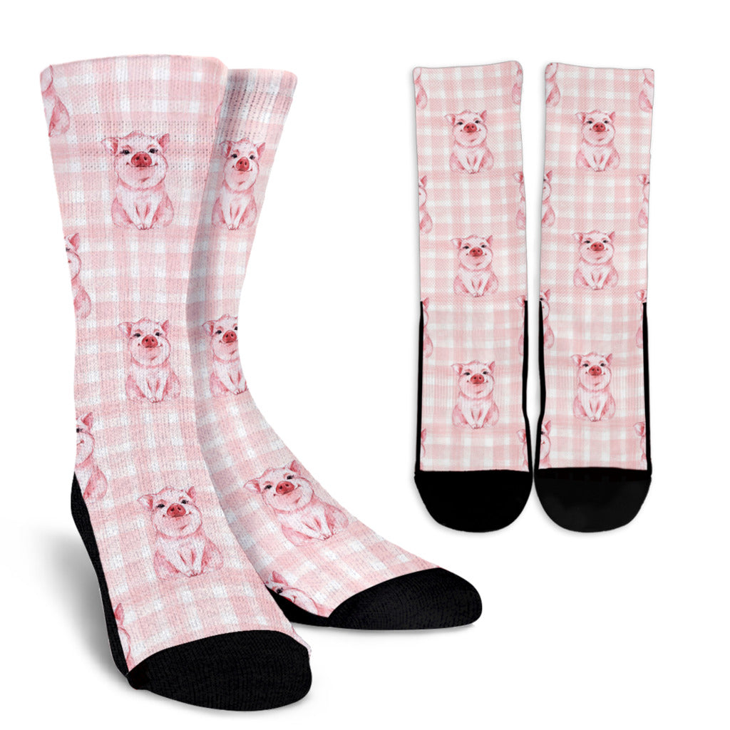 Pig Baby Pattern Print Design 01 Crew Socks