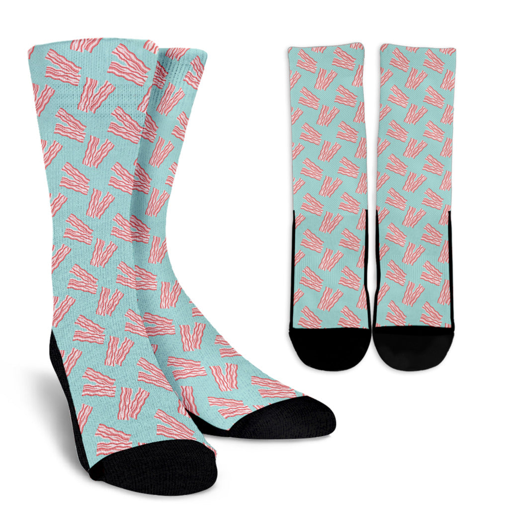 Bacon Pattern Print Design 04 Crew Socks