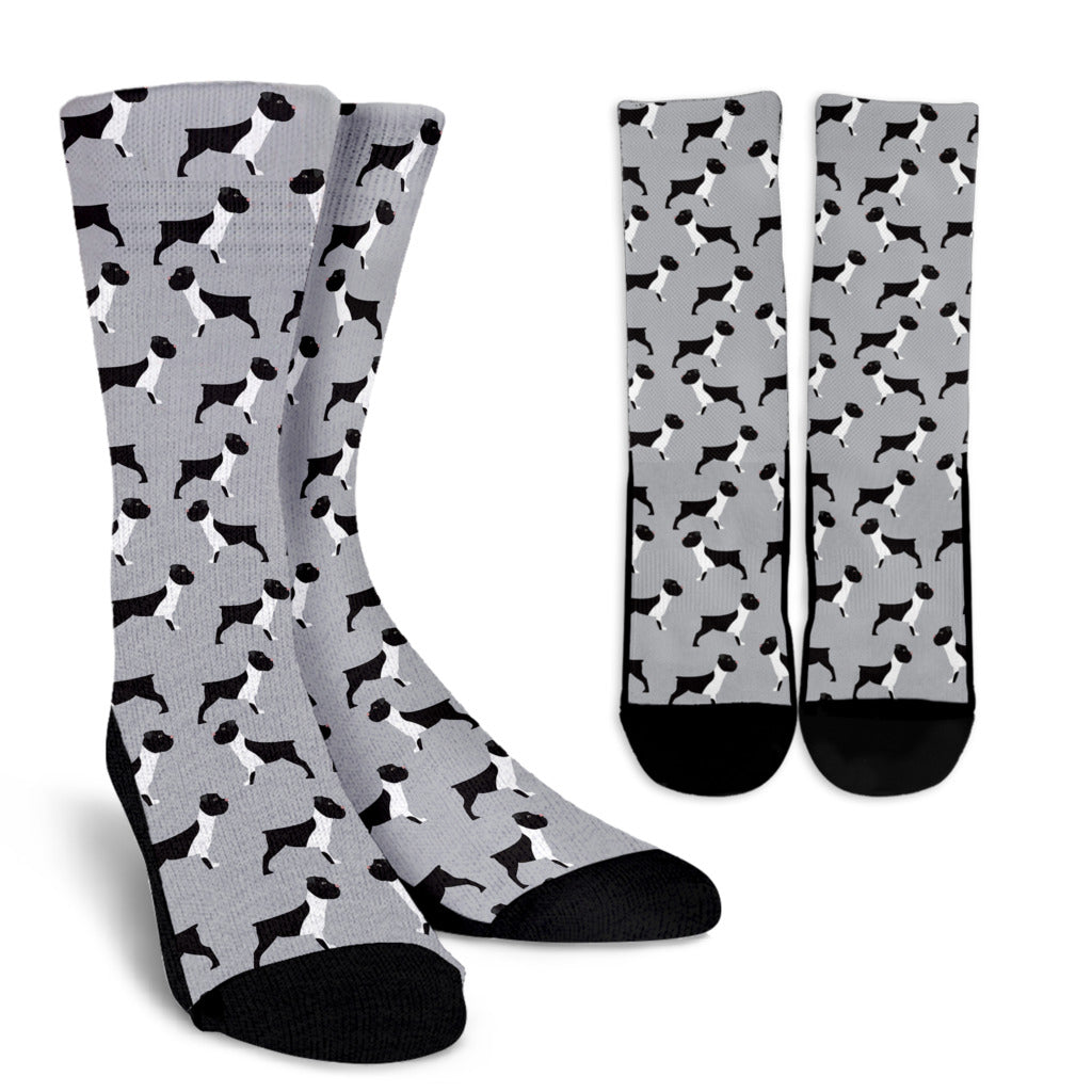 Boxers Pattern Print Design 01 Crew Socks
