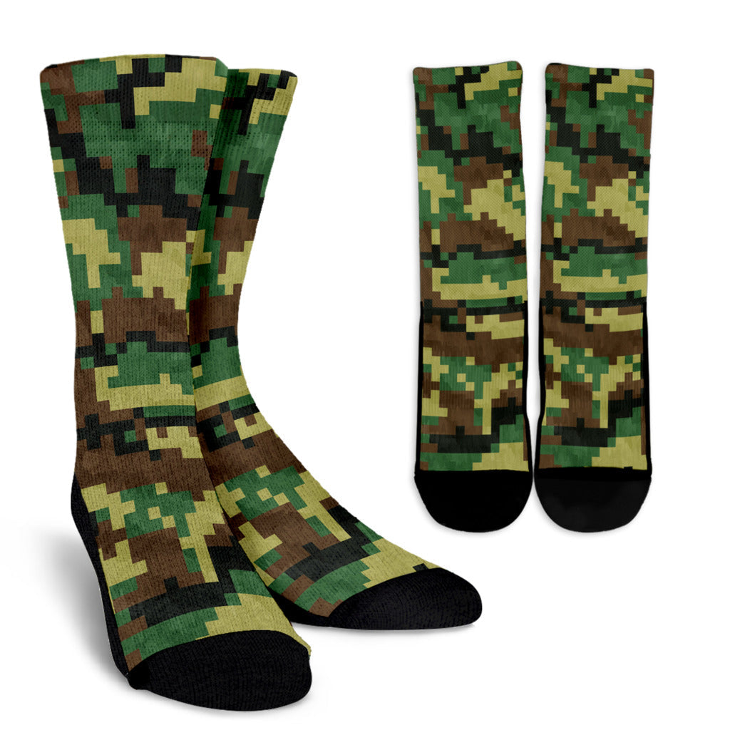 ACU Army Digital Pattern Print Design 02 Crew Socks