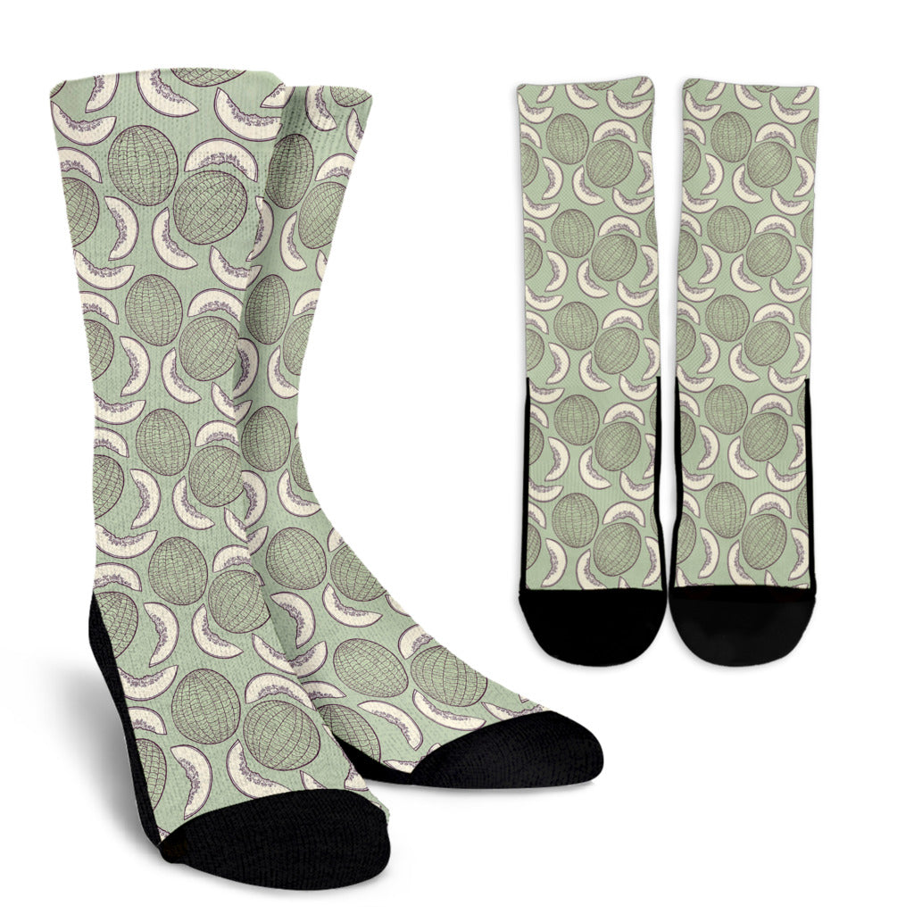 Cantaloupe Pattern Print Design 01 Crew Socks