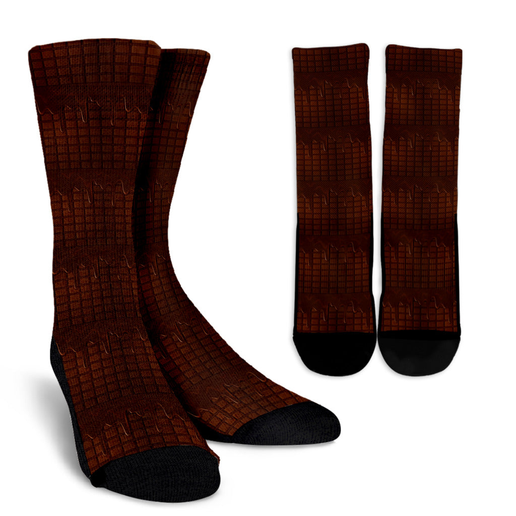 Chocolate Pattern Print Design 01 Crew Socks