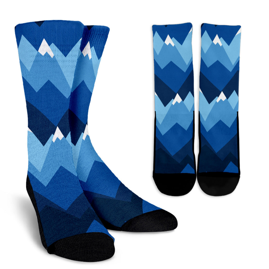 Mountain Pattern Print Design 04 Crew Socks