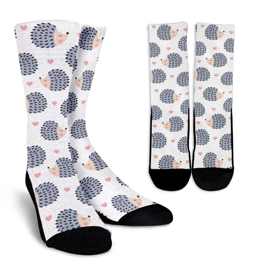 Hedgehog Baby Pattern Print Design 03 Crew Socks