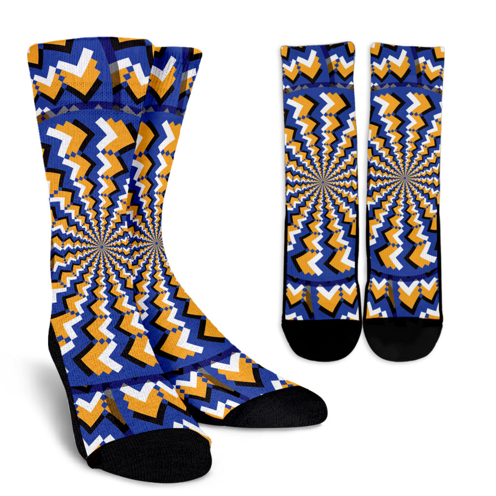 Optical illusion Pattern Print Design A01 Crew Socks