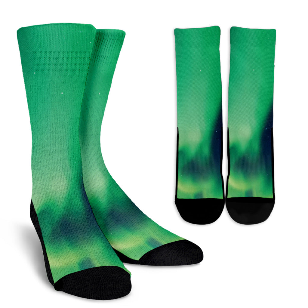 Aurora Borealis Pattern Print Design 04 Crew Socks