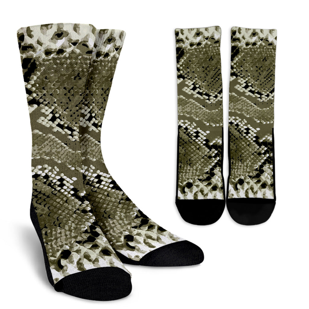 Python Pattern Print Design A04 Crew Socks