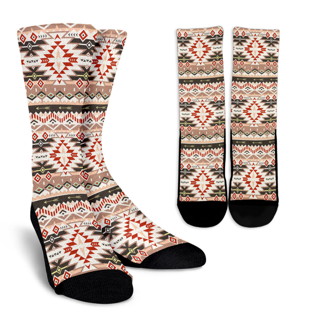 Aztec Pattern Print Design 05 Crew Socks