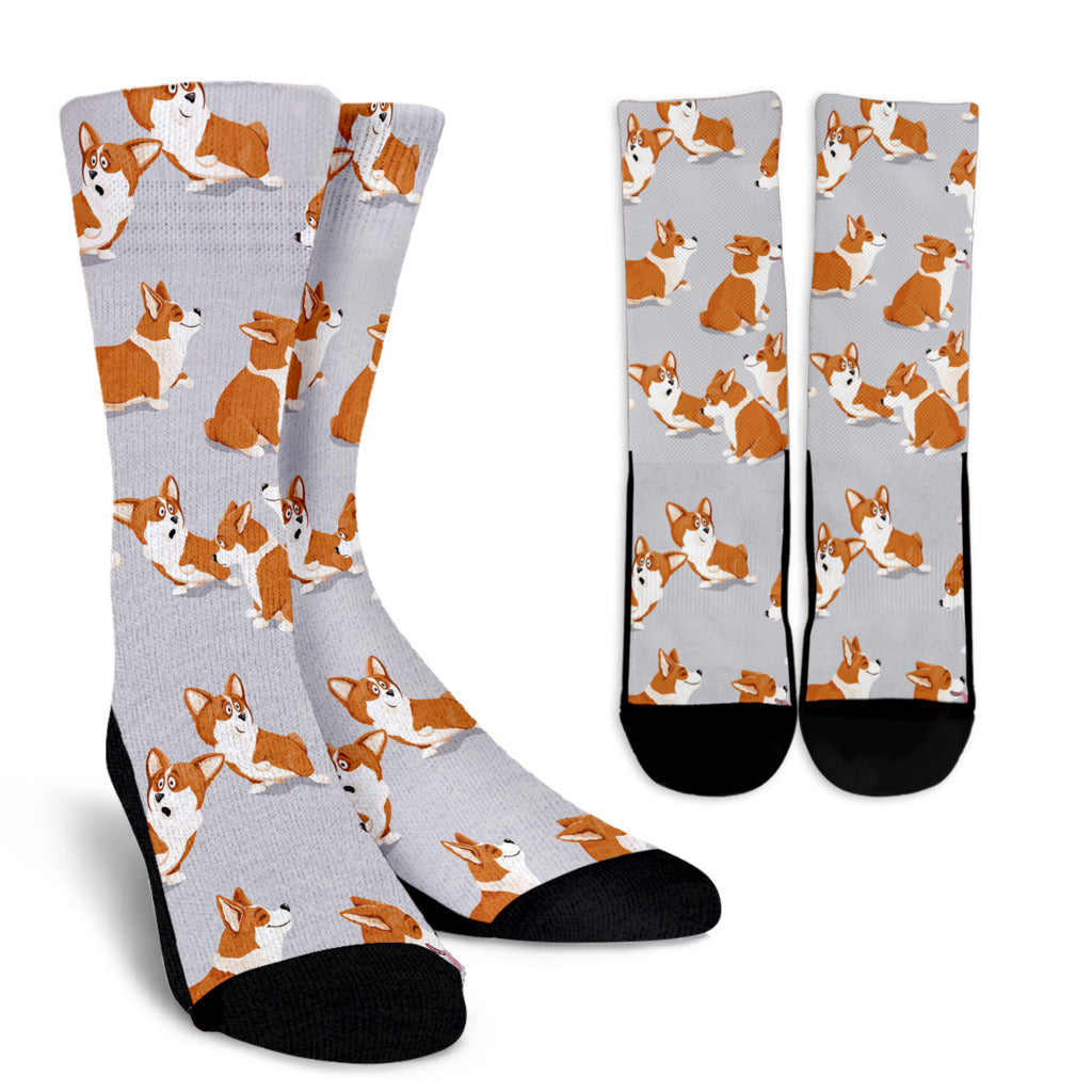Pembroke Welsh Corgis Pattern Print Design A04 Crew Socks