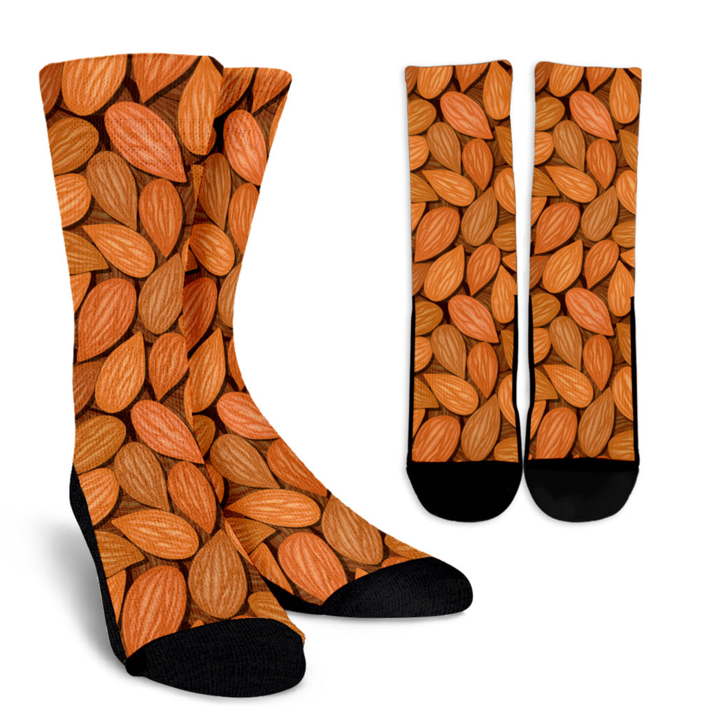Almond Pattern Print Design 01 Crew Socks