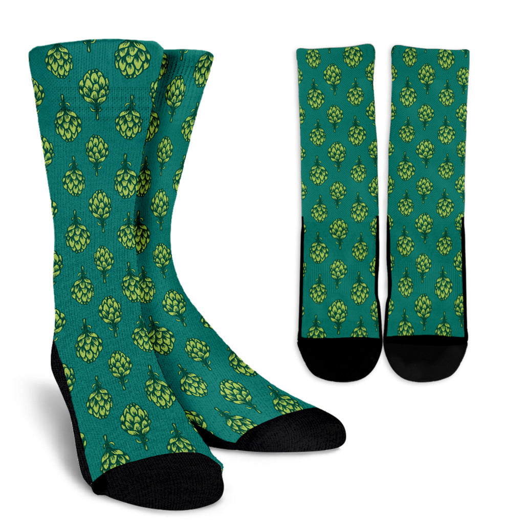 Artichoke Pattern Print Design 04 Crew Socks
