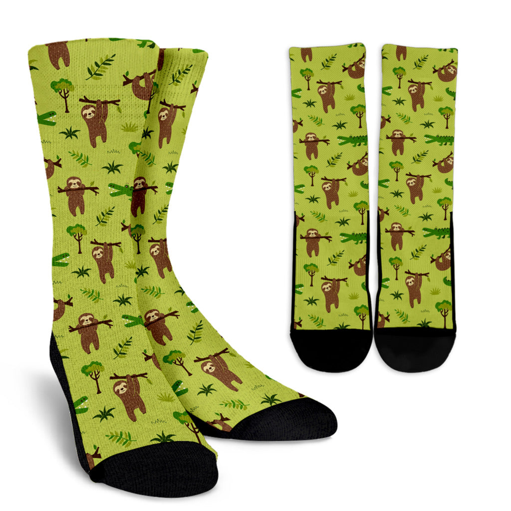 Alligator Pattern Print Design 04 Crew Socks