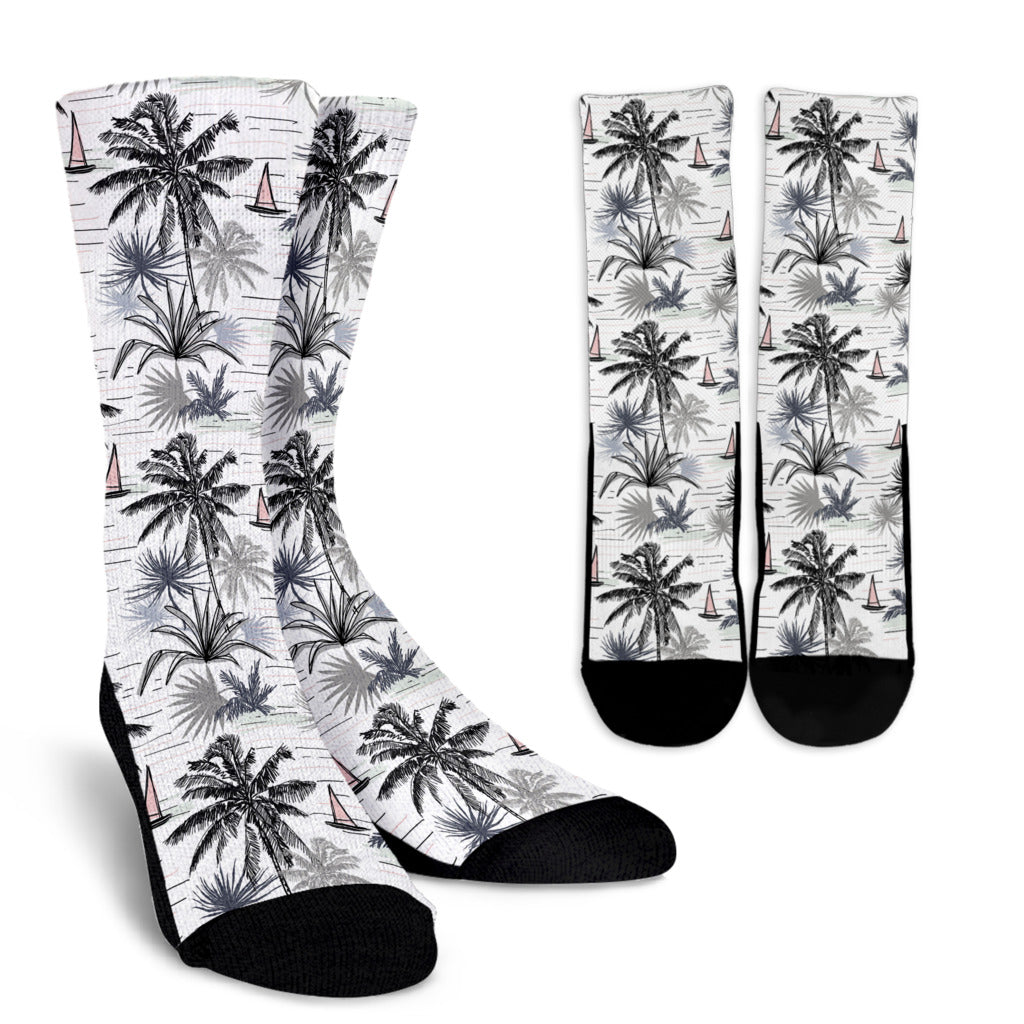 Pacific island Pattern Print Design A04 Crew Socks