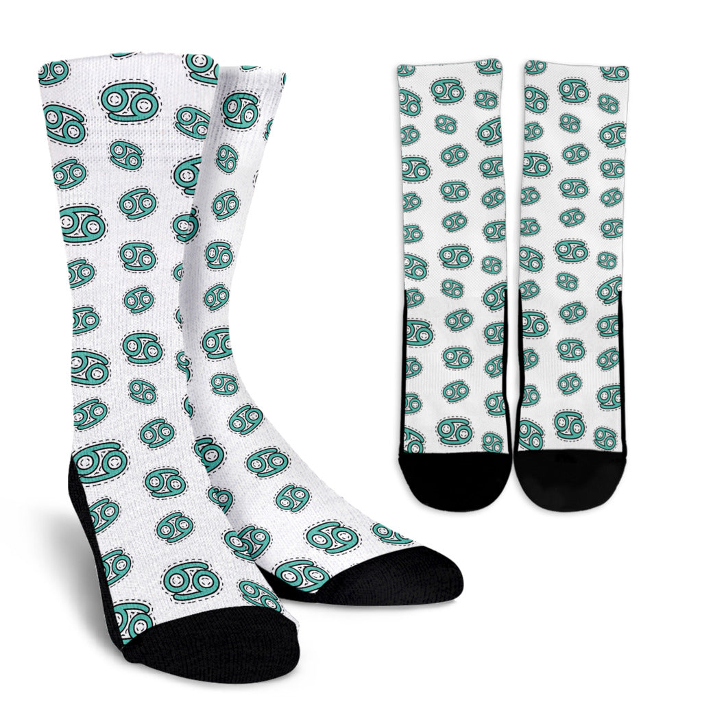 Cancer Zodiac Pattern Print Design 04 Crew Socks
