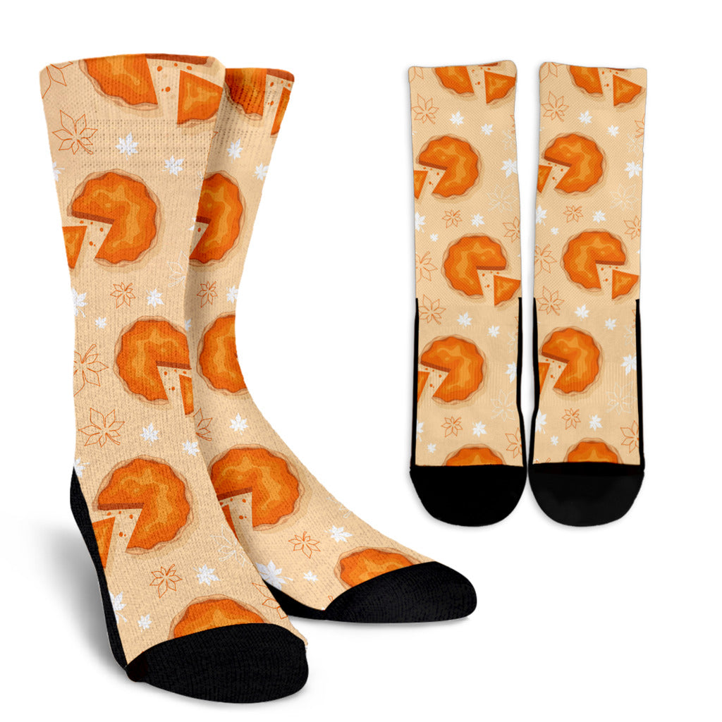Pie Pattern Print Design A01 Crew Socks