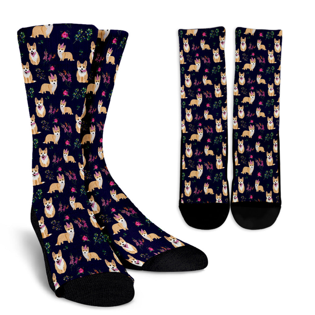 Pembroke Welsh Corgis Pattern Print Design A06 Crew Socks