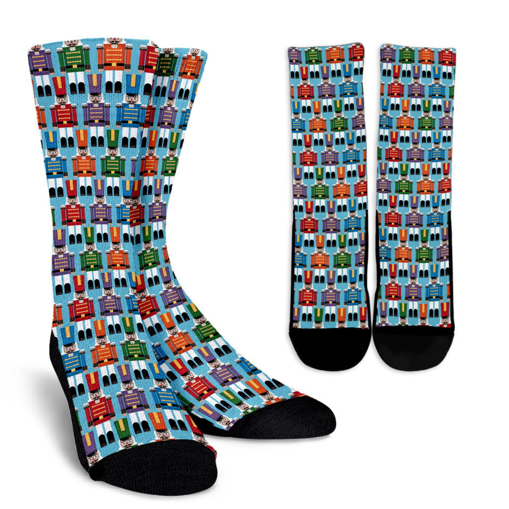 Nutcracker Pattern Print Design A02 Crew Socks