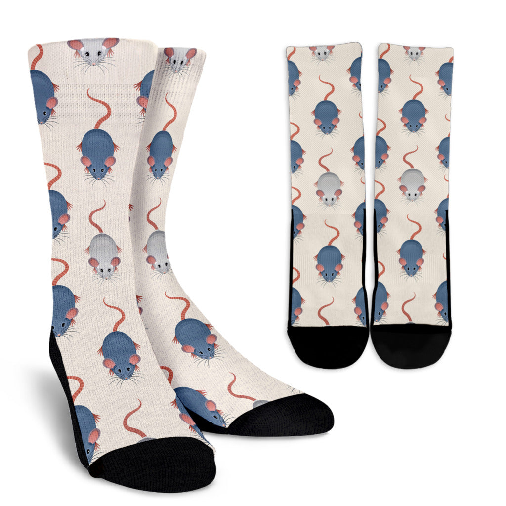 Rat Pattern Print Design 03 Crew Socks
