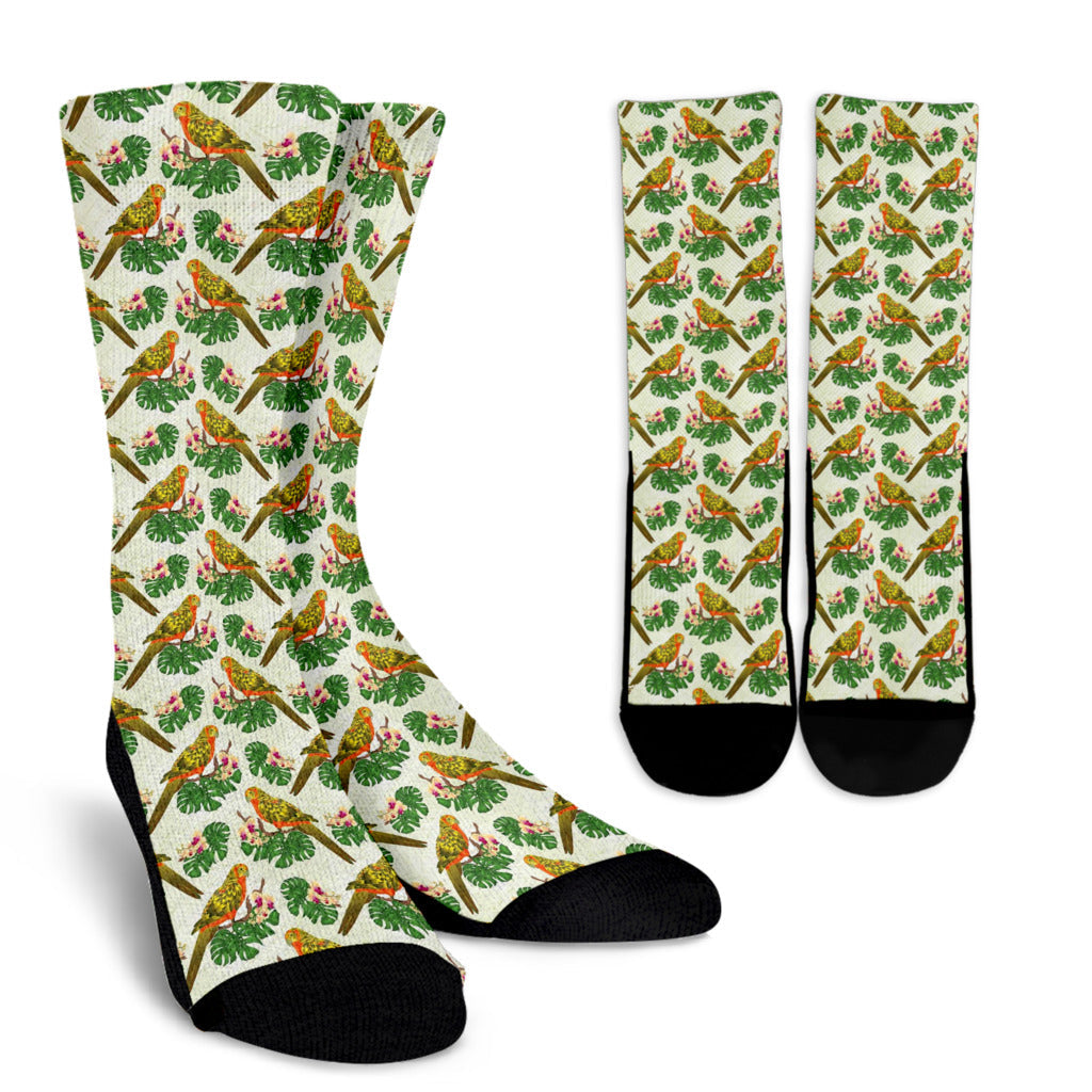 Conures Pattern Print Design 01 Crew Socks