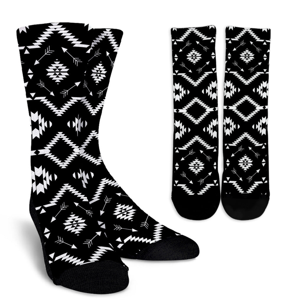 Native Pattern Print Design A04 Crew Socks