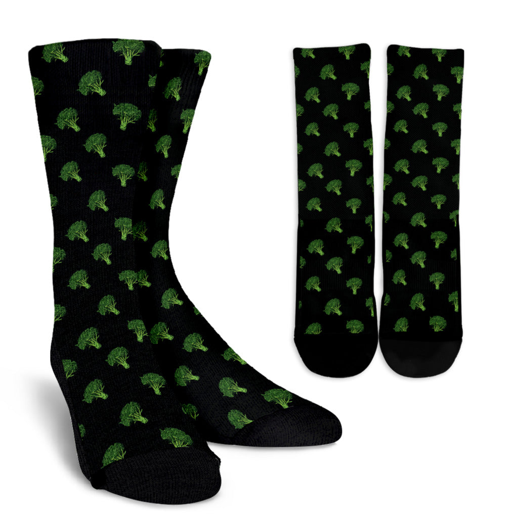 Broccoli Pattern Print Design 04 Crew Socks