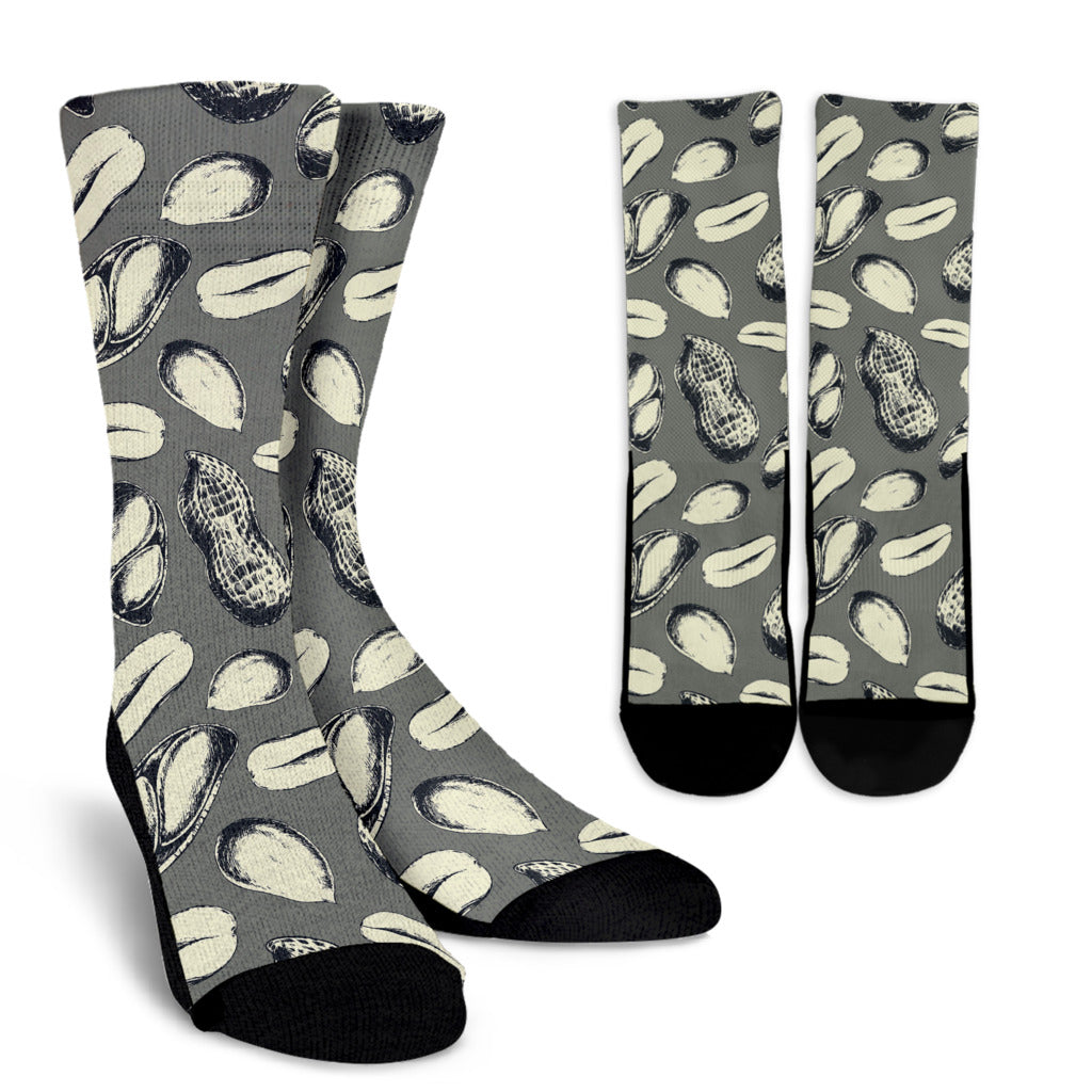 Peanut Pattern Print Design A01 Crew Socks