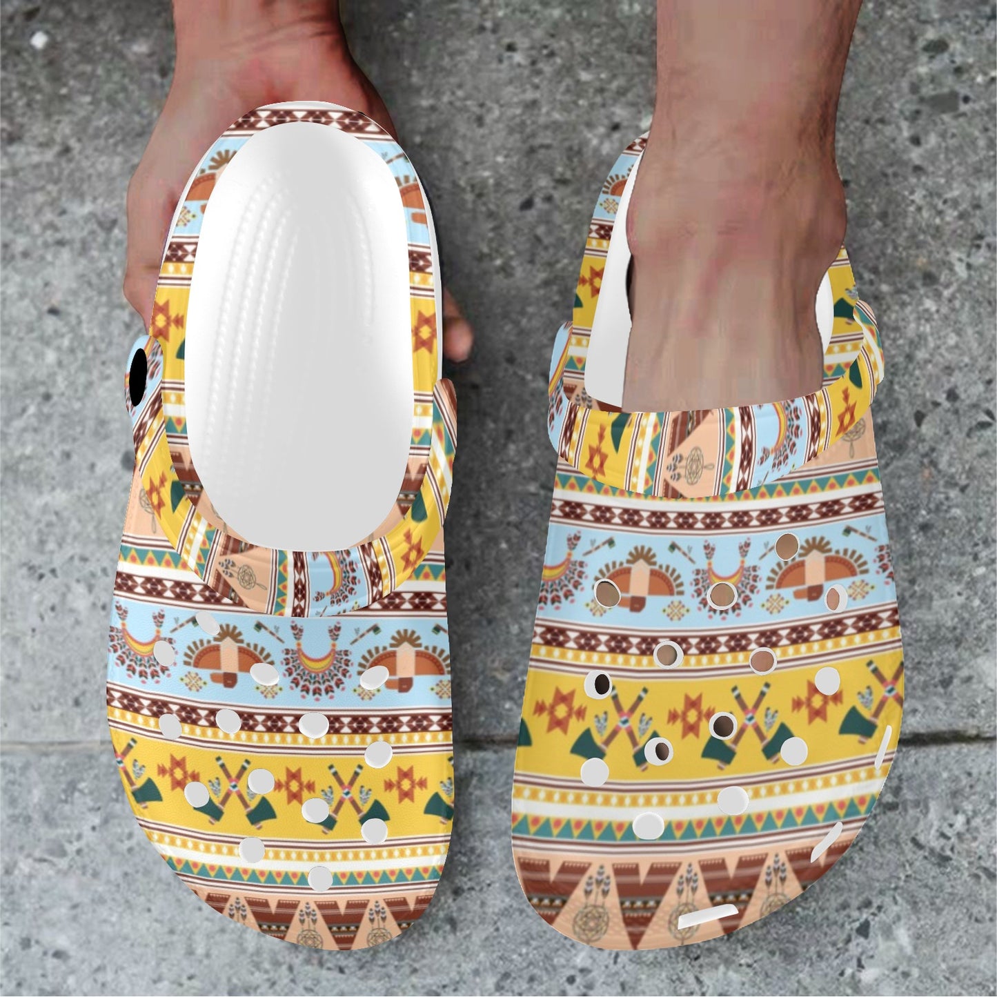 Native American Pattern Design Print Unisex Clogs Shoes