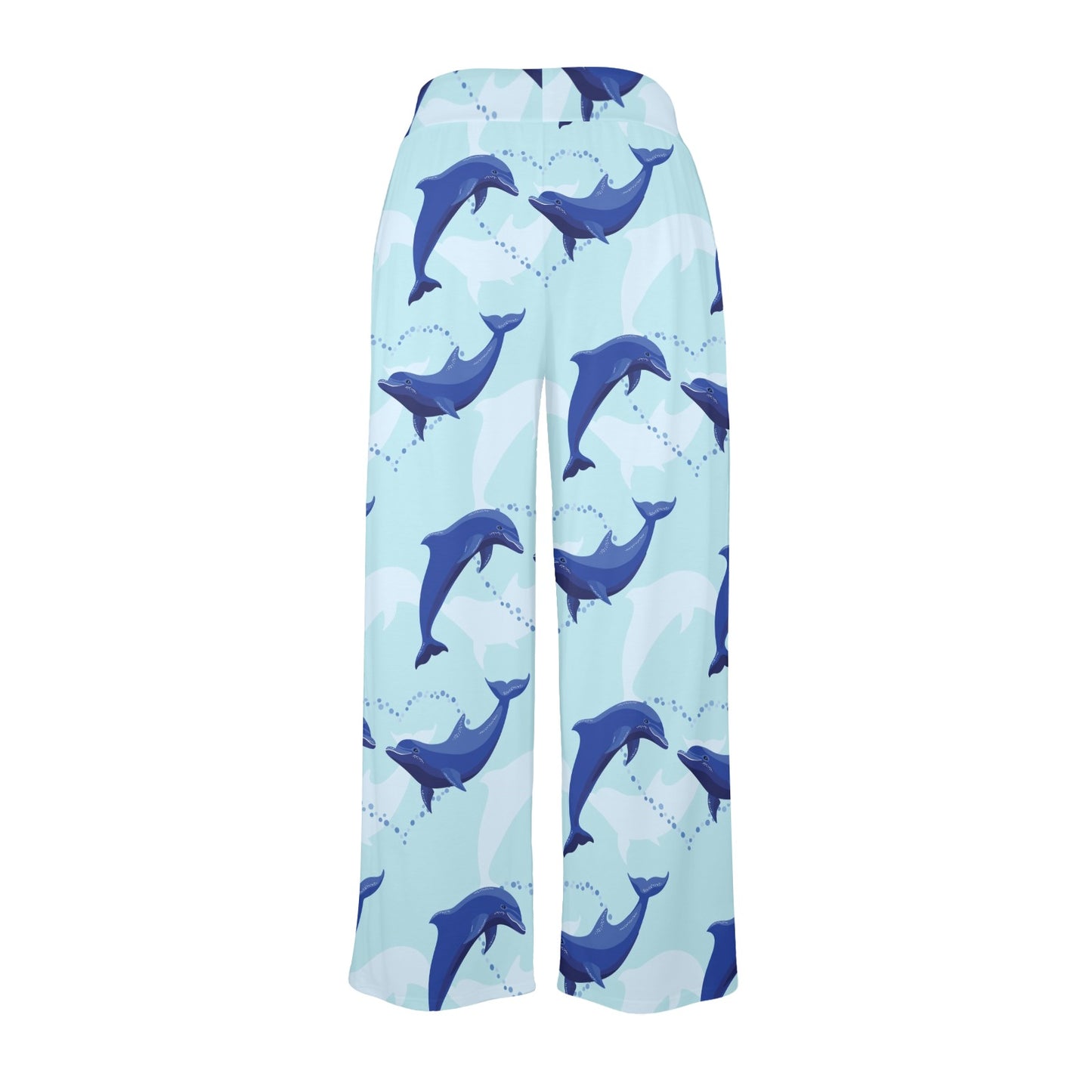 Dolphin Heart Pattern Women's Wide Leg Lounge Pants