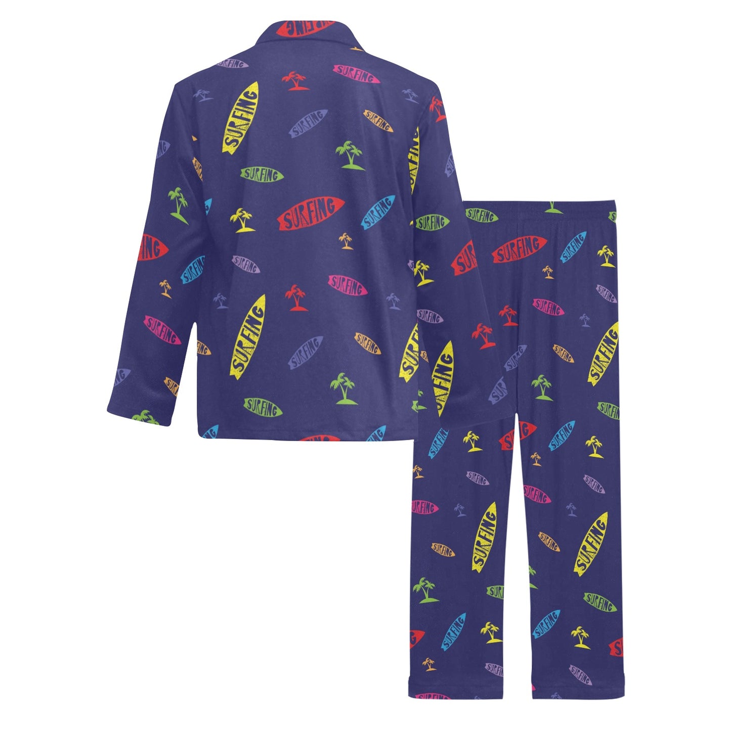 Surfboard Print Design LKS305 Men's Long Pajama Set