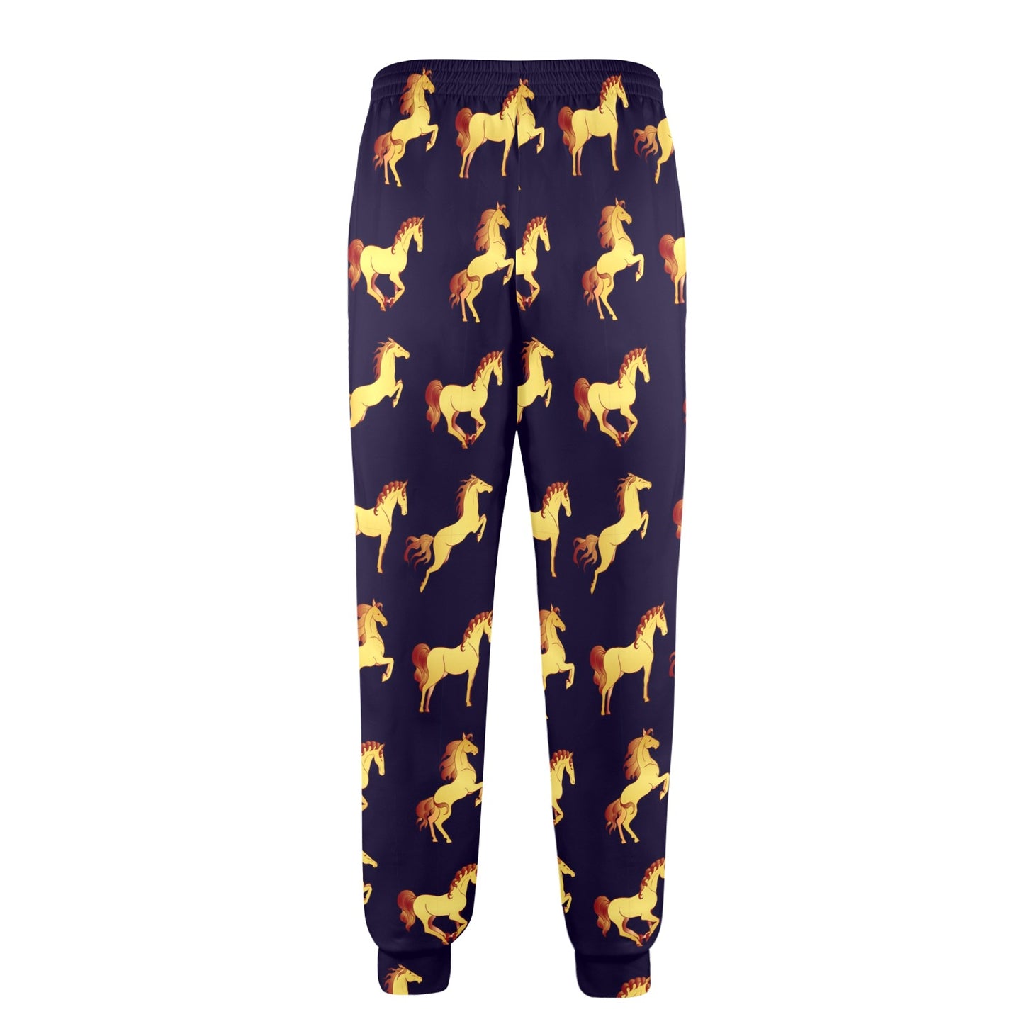 Gold Horse Pattern Men's Casual Track Pants