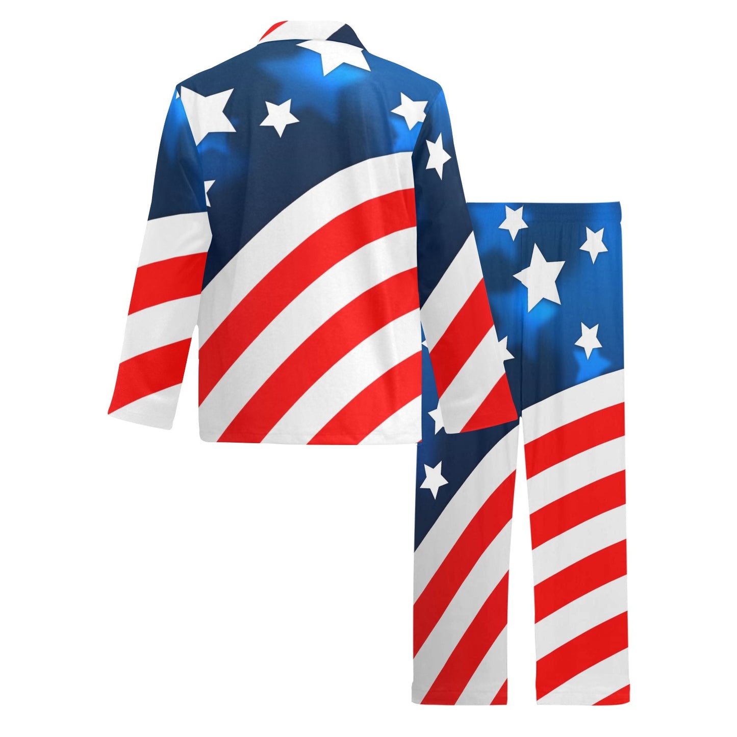 American flag Style Men's Long Pajama Set
