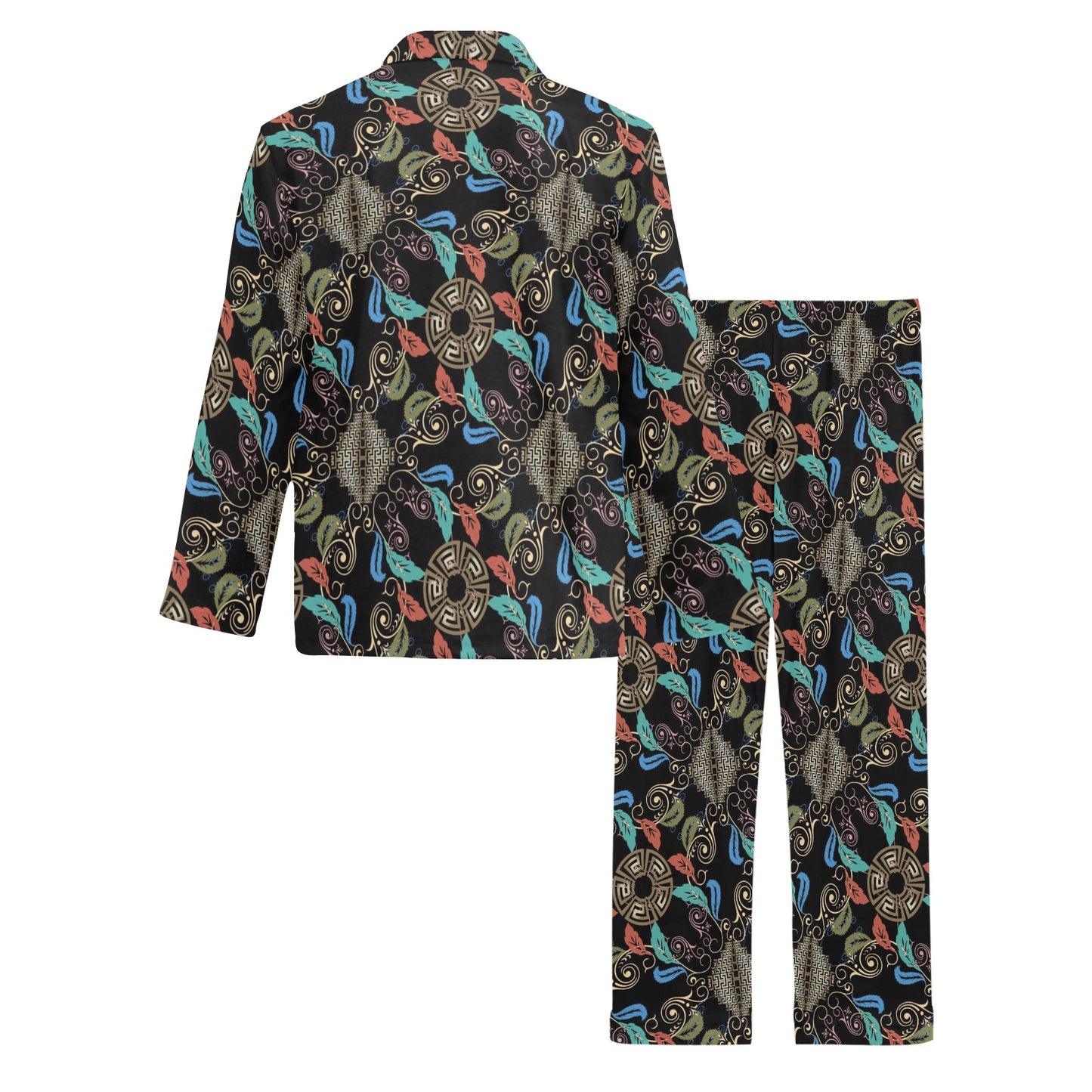 Ancient Greek Print Design LKS308 Men's Long Pajama Set