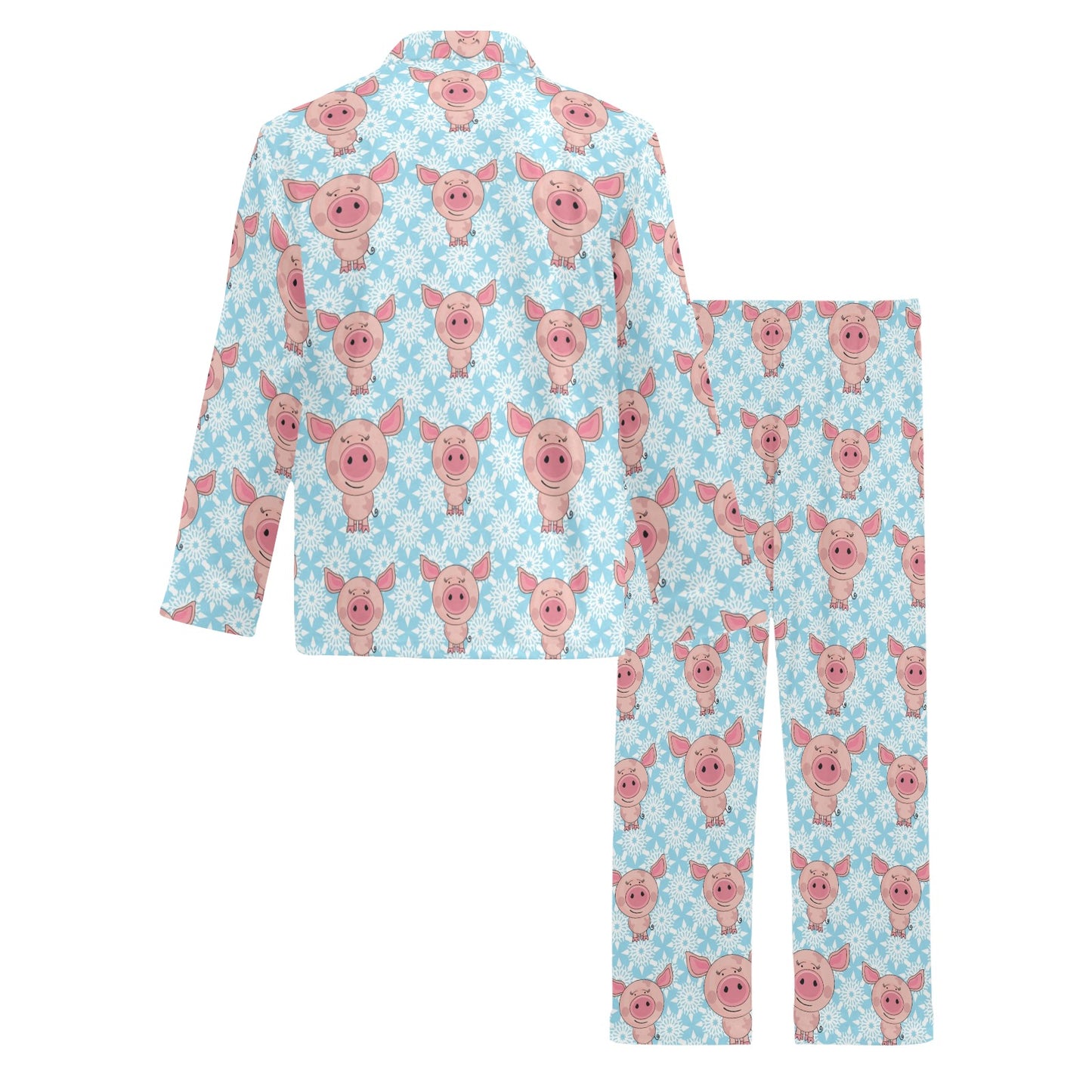 Pig Print Design LKS402 Men's Long Pajama Set