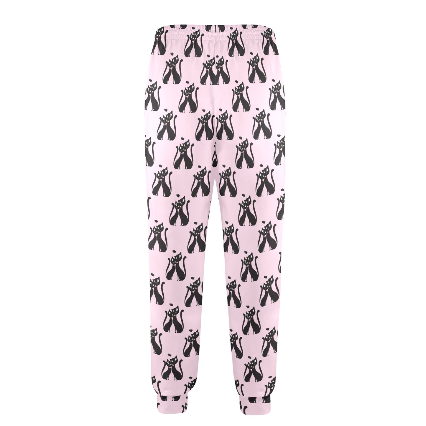 Black Cat Pattern Print Design 01 Men's Casual Track Pants