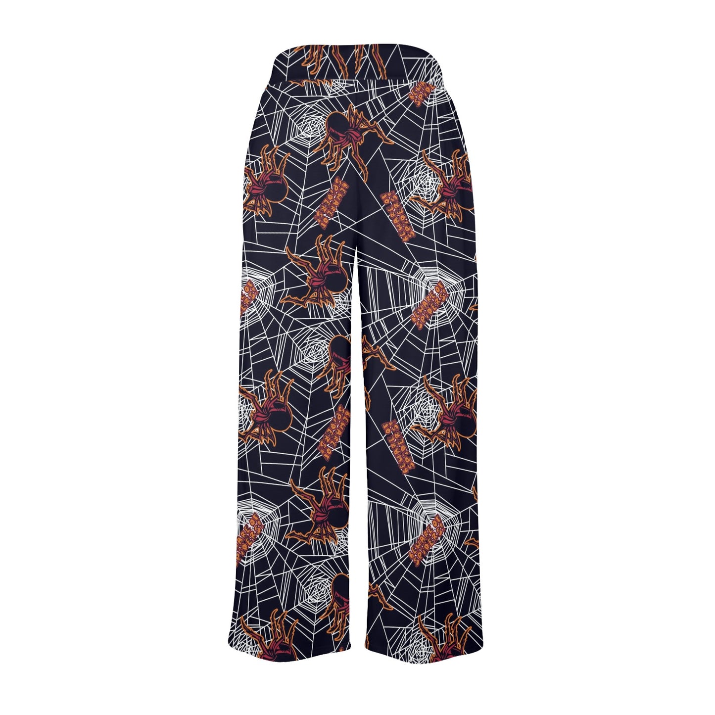 Tarantula Spiderwebs Pattern Print Design 01 Women's Wide Leg Lounge Pants