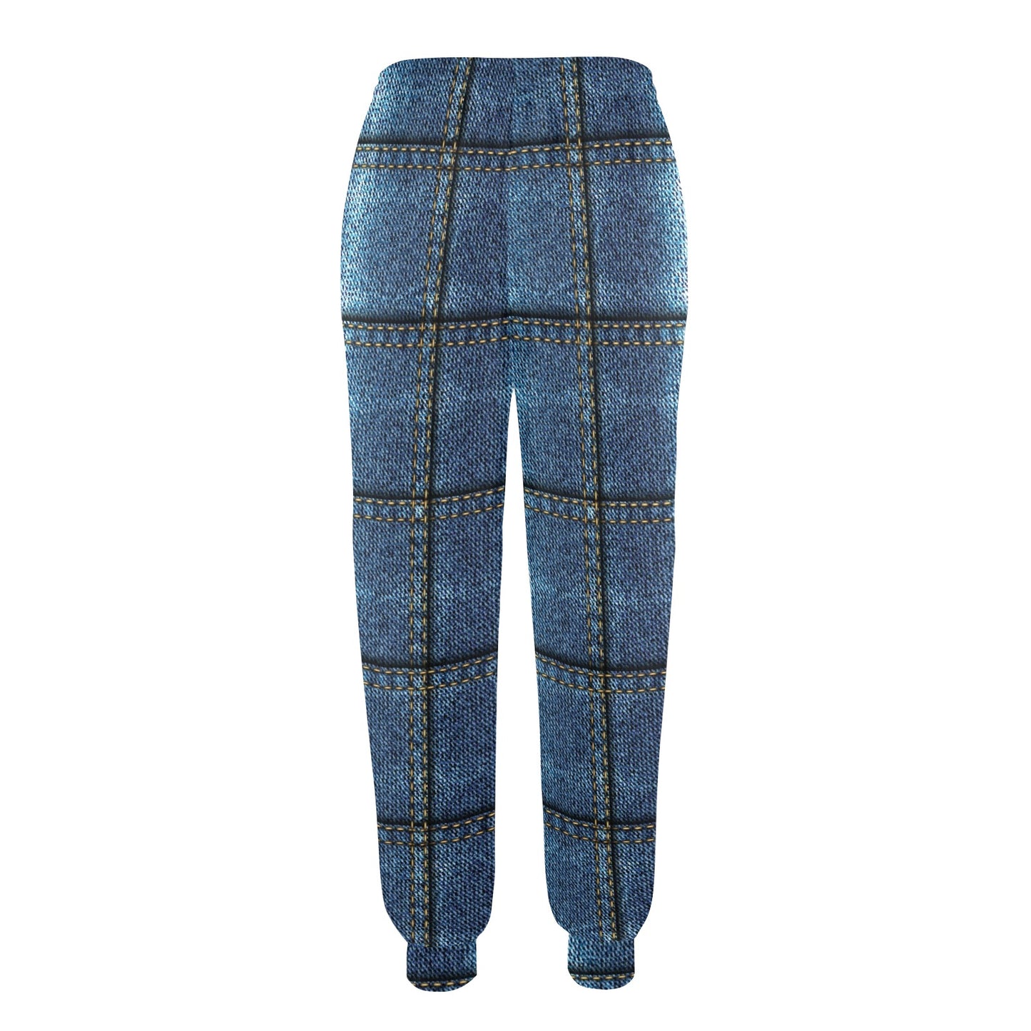 Jean Patchwork Pattern Print Design 02 Women's Casual Track Pants