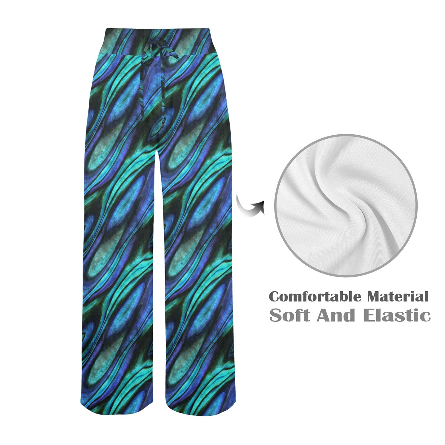 Abalone Pattern Print Design 03 Women's Wide Leg Lounge Pants