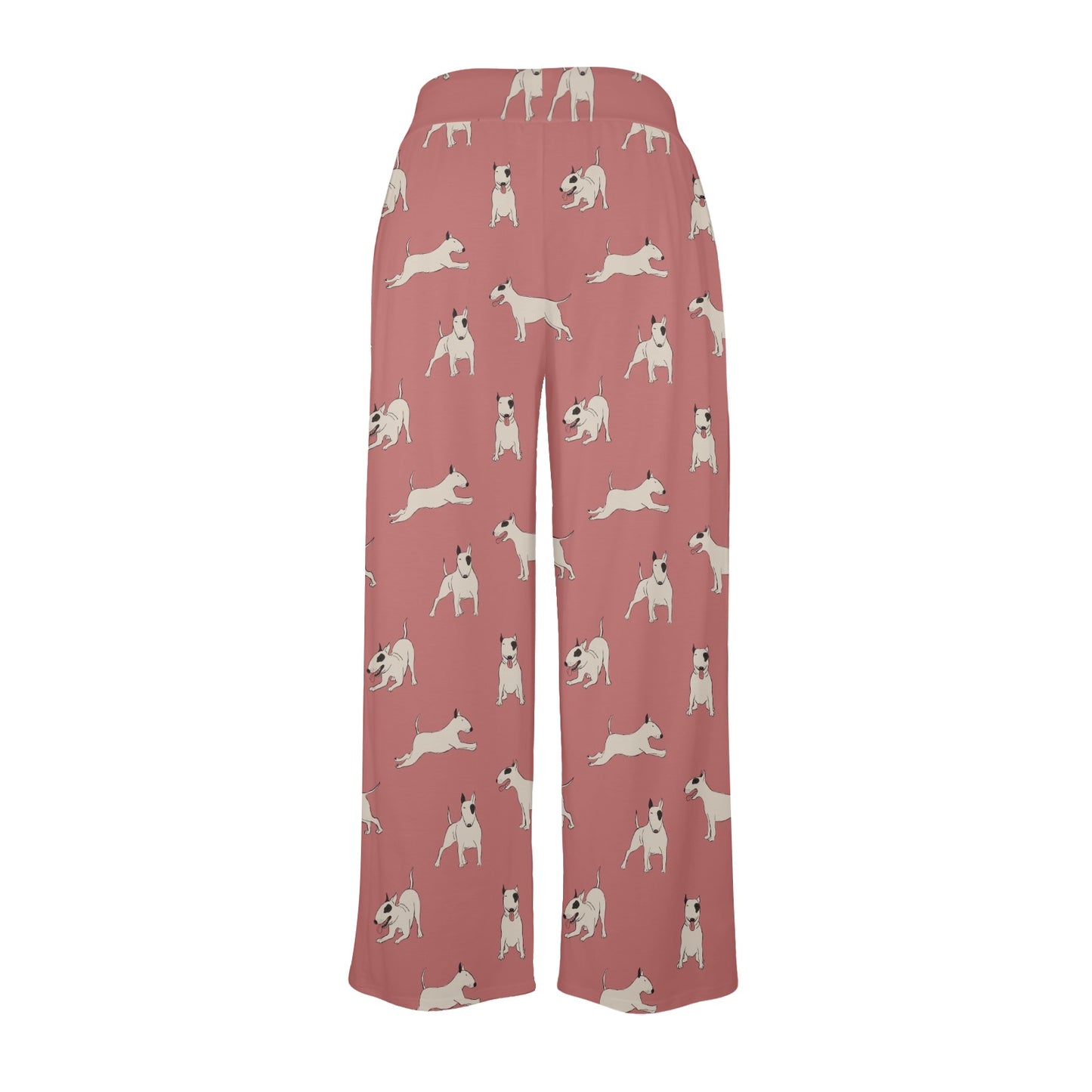 Bull Terriers Pattern Print Design 09 Women's Wide Leg Lounge Pants