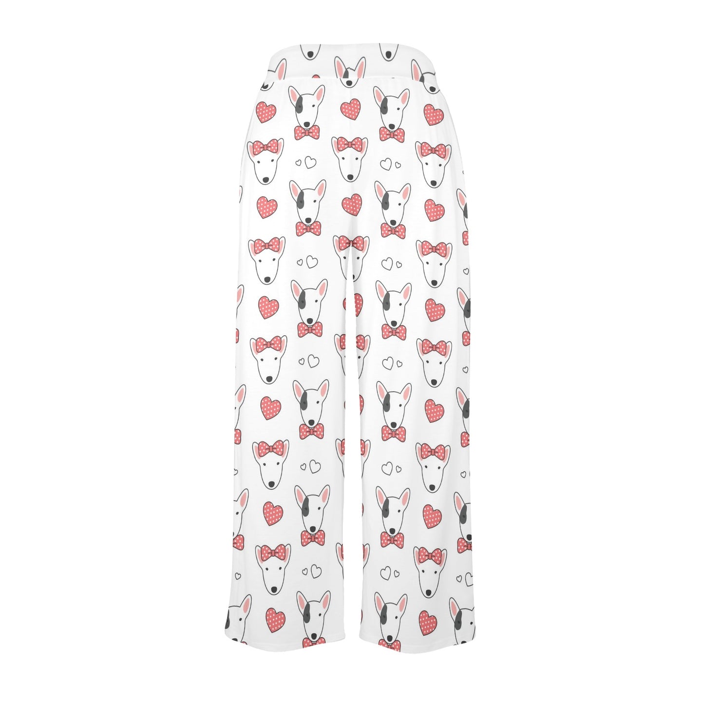 Bull Terriers Pattern Print Design 08 Women's Wide Leg Lounge Pants