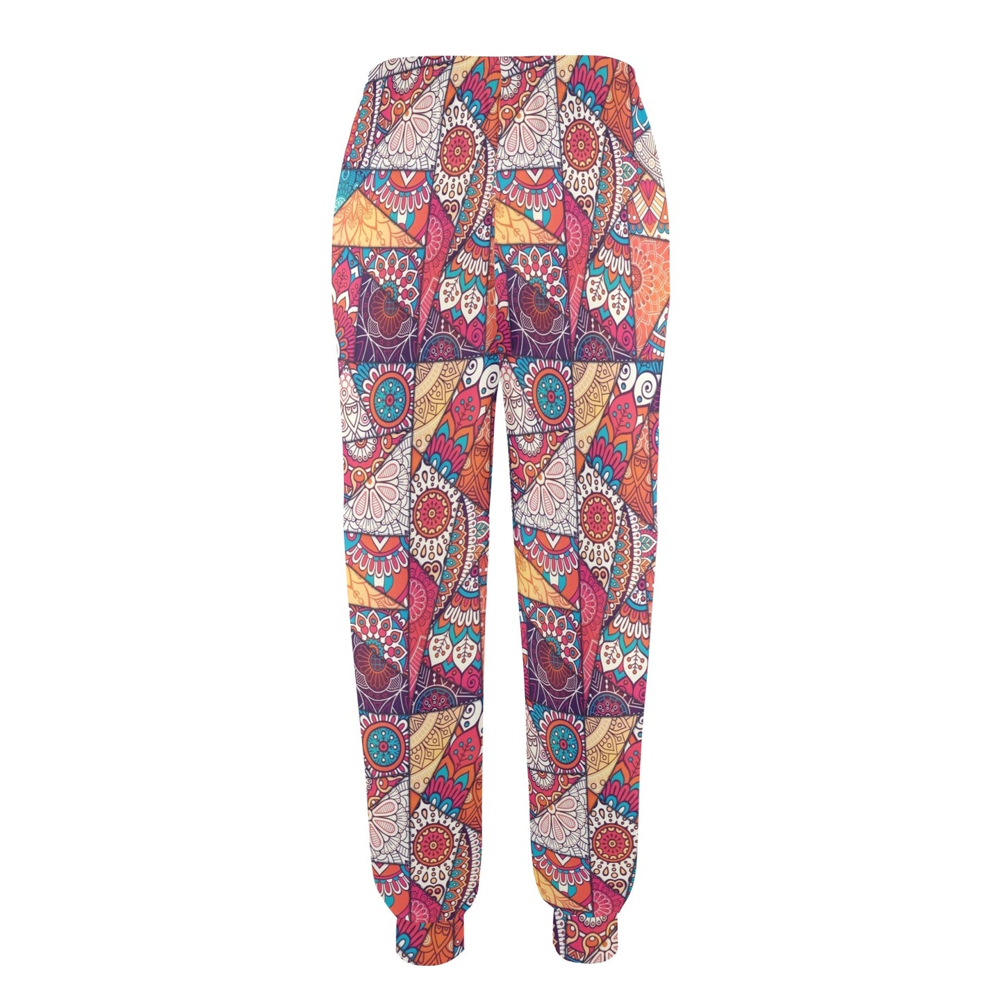 Patchwork Print Design LKS401 Women's Casual Track Pants