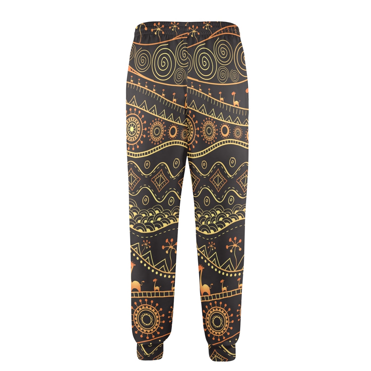Gold African Design Men's Casual Track Pants